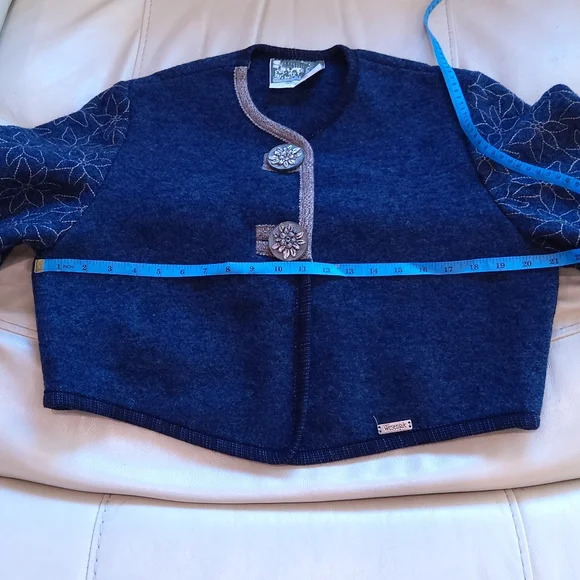 Wesenjak TIROL blue croped boiled wool jacket